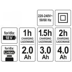 YATO YT82848 AKKUMULÁTOR TÖLTŐ GÉPEKHEZ 18 V (60 PERCES)