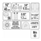 YATO YT84935 Láncfűrész láncvezető 16" 3/8" 1,3 mm