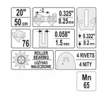 YATO YT84937 Láncfűrész láncvezető 20" 0,325" 1,5 mm