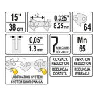 YATO YT84945 Láncfűrész lánc 15" 0,325" 1,3 mm 
