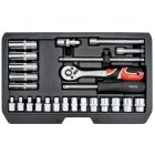 YATO YT14461 Dugókulcs készlet 25 részes 1/4": 3,5-14 mm CrV
